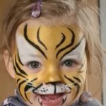 Kinderschminken Tiger – gelbes Tiger-Gesicht